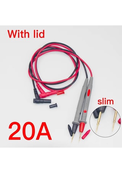 1000 V 20A-1 1 Çift Evrensel Dijital Ince Uç Iğne Multimetre Çok Metre Test Kurşun Probu Tel Kalem Kablo Multimetre Test Cihazı 1000 V 10A 20A (Yurt Dışından)