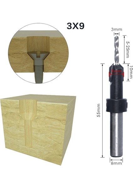 8mmshank 3.2MMX8MM 1 Adet 8mm 10MM Shank Hss Ağaç Işleme Havşa Yönlendirici Bit Seti Vida Extractor Remon Yıkım Ahşap Freze Kesicisi (Yurt Dışından)