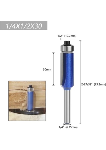 04 1 Adet 1/4 "6.35MM 6mm Shank Freze Kesicisi Ahşap Oyma Freze Kesicisi Gömme Trim Rulman Yönlendirici Bit Seti Ağaç Işleme Için (Yurt Dışından)