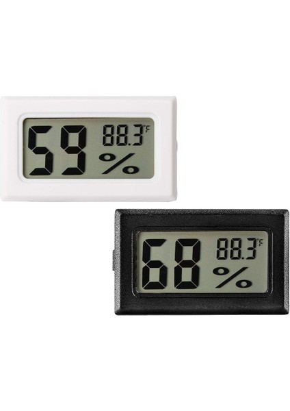 Beyaz Mini Dijital LCD Sıcaklık Sensörü Test Cihazı Nem Ölçer Termometre Higrometre Ölçer Kapalı Açık Için Su Geçirmez Probe (Yurt Dışından)