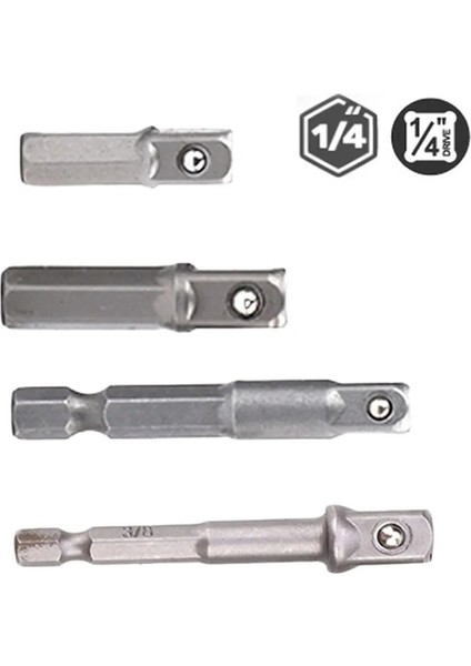 50MM 1 Adet 4 Adet Matkap Soket Adaptörü Darbeli Sürücü W/hex Shank Kare Soket Matkap Uçları Bar Uzatma 1/4 "bit Seti (Yurt Dışından)