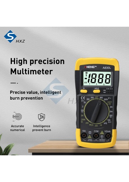 Mavi Gri 1 Adet A830L LCD Dijital Multimetre Ac Dc Gerilim Diyot Frekans Multitester Akım Test Cihazı Buzzer Fonksiyonu ile Aydınlık Ekran (Yurt Dışından)