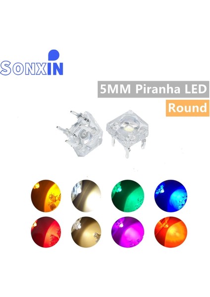 Kırmızı 50 Adet 5mm F5 Piranha LED Beyaz Kırmızı Turuncu Amber Şeffaf 5mm LED Diyot Işık Yayan Diyotlar 4-Pins Piranha LED Diodos Parlaklık (Yurt Dışından) fiyatları