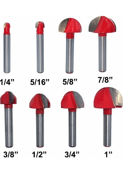 B-08 6/6.35MM Shank Yuvarlak Uçlu Yönlendirici Bit Yuvarlak Freze Kesici Ahşap Cnc Yarıçapı Çekirdek Kutusu Katı Karbür Matkap Ucu Woofworking Araçları (Yurt Dışından) modelleri