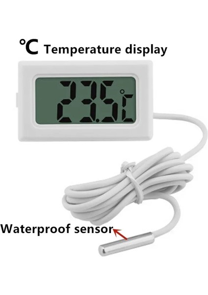 T-Telli Beyaz Mini LCD Dijital Termometre Higrometre Sıcaklık Iç Mekan Uygun Sıcaklık Sensörü Nem Ölçer Ölçer Aletler Kablo (Yurt Dışından)