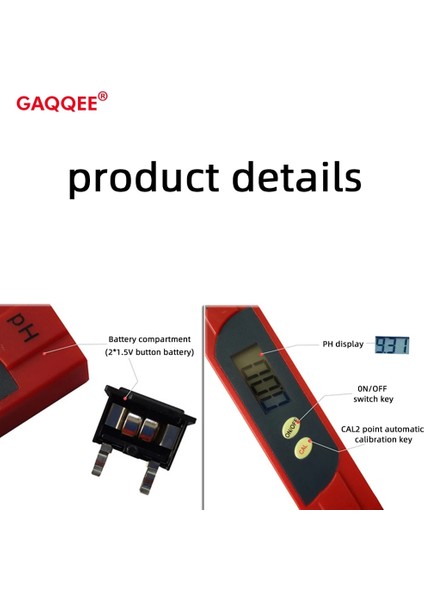 Kırmızı Tip-B Dijital LCD Ph Ölçer Kalem Test Cihazı Doğruluğu 0.1 Akvaryum Havuz Suyu Şarap Otomatik Kalibrasyon Su Kalitesi Saflık Test Aracı (Yurt Dışından)