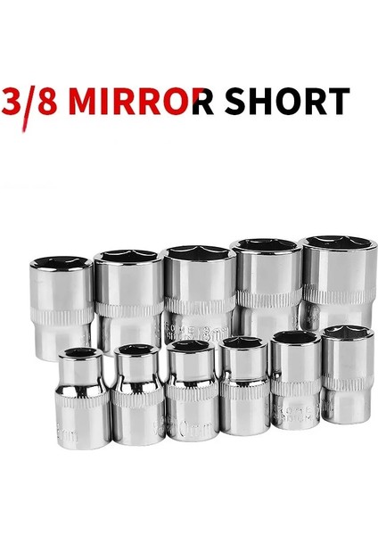 10MM 3/8 "sürücü Altıgen Kısa Lokma Anahtar Kafa Anti-Pas 6 Nokta Lokma Seti Adaptörü Tork Anahtarı Cırcır Lokma Anahtar Somunu Temizleme (Yurt Dışından)