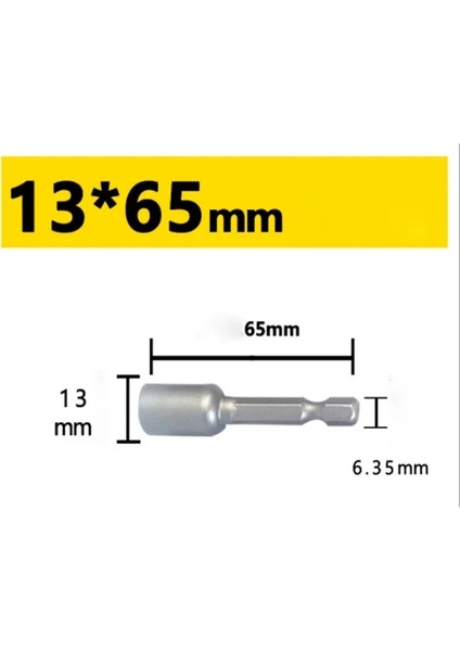 13MM Güçlü Manyetizma Hex Bit Socke 1/4 "hex Shank Darbe Soket Somun Tornavida Elektrikli Matkaplar Için Darbeli Sürücüler Soket Seti Araçları (Yurt Dışından)