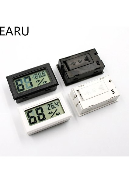 Beyaz Mini Dijital LCD Oto Araba Pet Termometre Nem Sıcaklık Ölçer Sensör Ölçer Termostat Higrometre Pirometre Termograf (Yurt Dışından)