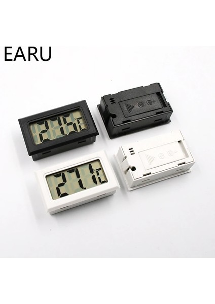 Beyaz Mini Dijital LCD Oto Araba Pet Termometre Nem Sıcaklık Ölçer Sensör Ölçer Termostat Higrometre Pirometre Termograf (Yurt Dışından)