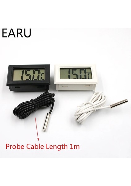 Beyaz Mini Dijital LCD Oto Araba Pet Termometre Nem Sıcaklık Ölçer Sensör Ölçer Termostat Higrometre Pirometre Termograf (Yurt Dışından)