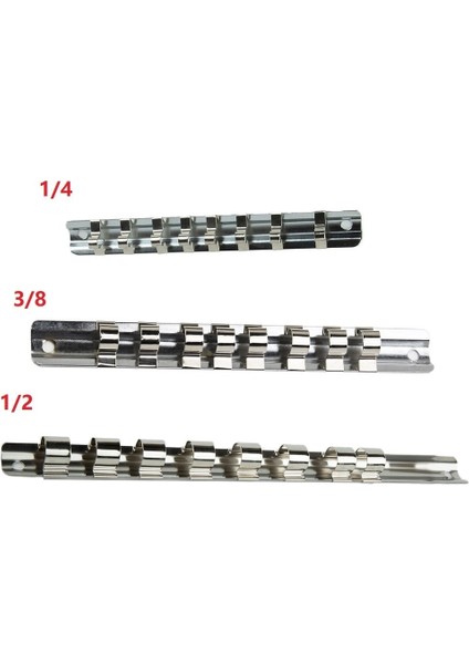 150MM Demir Soket Raf Anahtarı Tutucu 1/4 3/8 1/2 Inç Depolama Sonlandırıcı 8 Klipsli Raylı Alet Düzenleyici Ev Endüstriyel Garaj (Yurt Dışından) fırsatları