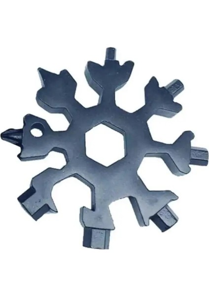 Siyah 18-In-1 Kar Tanesi Anahtar Anahtarı Çok Aracı Edc Taşınabilir Mater Allen Anahtar Kar Anahtarlık Araçları Kamp Için Bisiklet Kombinasyonu Anahtarı (Yurt Dışından)