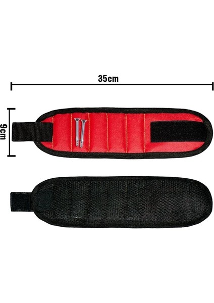 Siyah 5 Mıknatıs Yeni Güçlü Manyetik Bileklik Taşınabilir Alet Çantası Vida Çivi Somun Cıvata Matkap Ucu Tamir Kiti Organizatör Depolama (Yurt Dışından) modelleri