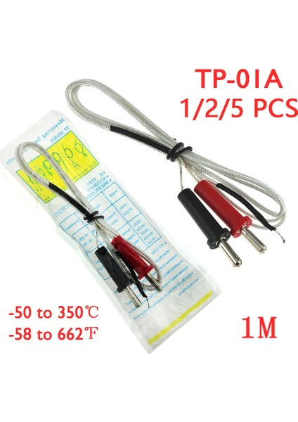 2 Adet K Tipi Termokupl Sensörü Dijital Prob Test Cihazı 100 cm 1 M Tel Sıcaklık Ölçüm 1.4 cm Arayüzü Sıcaklık Sensörü (Yurt Dışından)