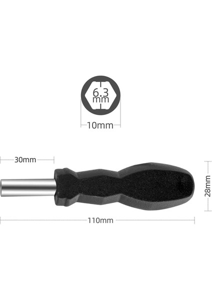 C 1/4 (6.35MM) Cırcır Tornavida Bit Tutucu Kolu Çok Fonksiyonlu Tornavida Soket Sürücü Oluklu Hex Torx Phillips Bit (Yurt Dışından)