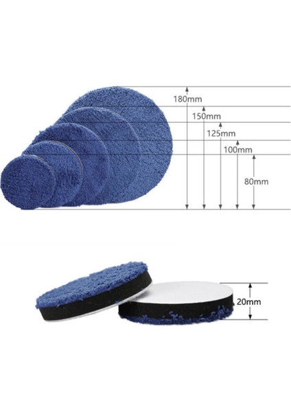 3 Inç 2 Adet 3/4/5/6/7 Inç Mikrofiber Parlatma Pedleri Parlatma Pedi Seti Araba Parlatıcı Mavi Yeni ve Yüksek Kalite (Yurt Dışından)