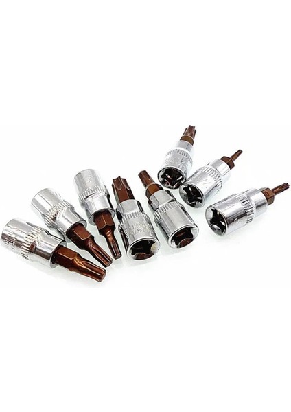 T10 1/4 Inç Altıgen Sürücü Lokma Seti Socekt Anahtarı Soket Adaptörü Torx Tornavida Bit El Aletleri T8 T10 T15 T20 T25 T27 T30 T40 (Yurt Dışından)