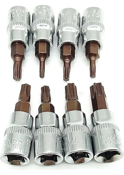 T10 1/4 Inç Altıgen Sürücü Lokma Seti Socekt Anahtarı Soket Adaptörü Torx Tornavida Bit El Aletleri T8 T10 T15 T20 T25 T27 T30 T40 (Yurt Dışından)