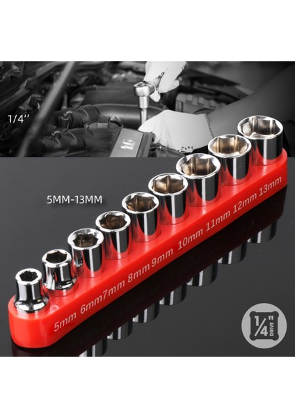 9 Adet Altıgen Soket 1/4 Inç Sürücü 5-13MM Hex Bit Metrik Lokma Anahtar Başlı Somun Anahtarı Cırcır Elektrikli Matkap El Temizleme Araçları (Yurt Dışından) fiyatları