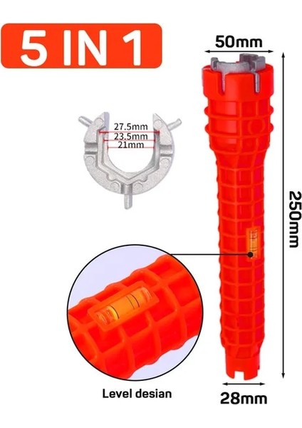 5 In 1 14 In 1 Lavabo Musluğu Anahtarı Sıhhi Tesisat Tamir Aracı Kaymaz Kolu Çift Kafa Anahtarı Banyo Sıhhi Tesisat Su Isıtıcı Anahtar Aracı (Yurt Dışından)