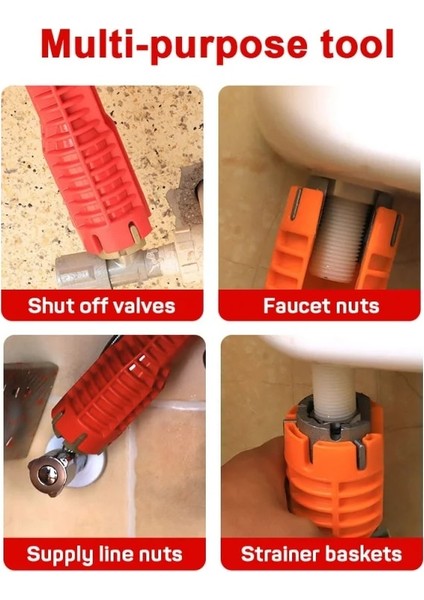 5 In 1 14 In 1 Lavabo Musluğu Anahtarı Sıhhi Tesisat Tamir Aracı Kaymaz Kolu Çift Kafa Anahtarı Banyo Sıhhi Tesisat Su Isıtıcı Anahtar Aracı (Yurt Dışından)