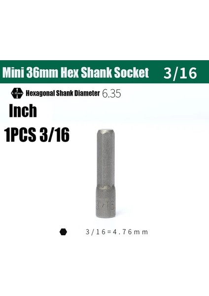 1 Adet 3 16 4MM-13MM 5/32-1/2 36MM Mini Darbe Altıgen Soket Hex Shank Vida Somun Anahtarı Metrik Inç Elektrikli Tornavida Matkap Ucu Adaptör Aracı (Yurt Dışından)