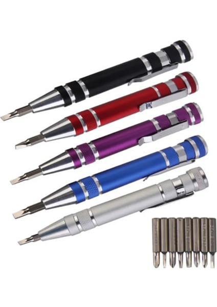 Gümüş Sıcak Taşınabilir 8 In 1 Alüminyum Kalem Tarzı Tornavida Çok Aracı Hassas Cep Telefonu Tamir Aracı Takımı Tornavida Seti Uçları (Yurt Dışından) fiyatları