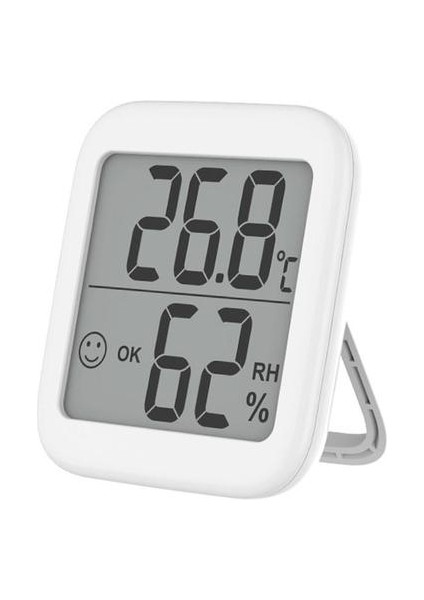 Beyaz Termometre Higrometre Bildirim Uyarısı ve LCD Ekranlı Doğru Iç Mekan Duvara Monte Gösterge Dijital Sıcaklık Nem Monitörü (Yurt Dışından)