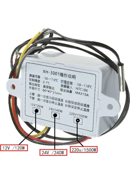 W3002-DC24V W3001 W3002 Dijital Kontrol Sıcaklık Mikrobilgisayar Termostat Anahtarı Termometre Yeni Termoregülatör 12/24/220V (Yurt Dışından)
