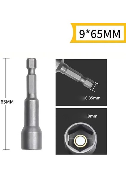 9MM-65MM Uzun 6MM-14M Darbe Altıgen Soket Manyetik Somun Tornavida 1/4" Hex Shank Elektrikli Matkap Uçları Darbeli Sürücüler Soket Kiti Için (Yurt Dışından)