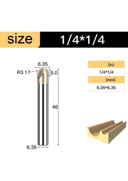 Y00103 Ağaç Işleme Çekirdek Kutusu Yuvarlak Koy Burun Bit Tungsten Karbür Cnc Oluk Araçları 1/2 1/4 Shank Freze Uçları Ahşap Freze Kesici Için (Yurt Dışından)