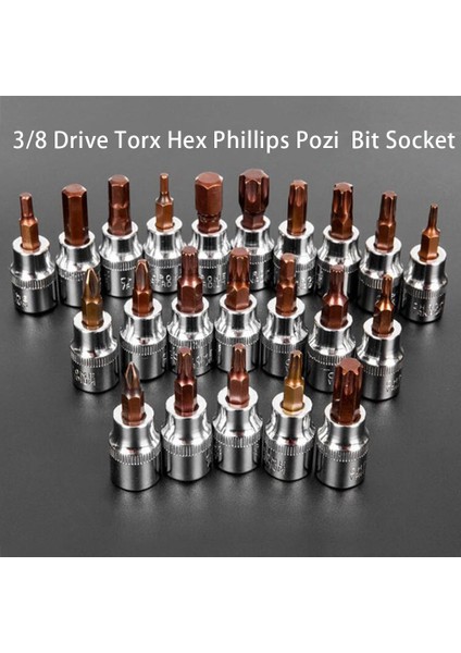 H10 1 Adet 3/8 Sürücü Altıgen Soket Tornavida Bit Seti H3-H10 Tornavida T10-T55 Soket Tornavida Ucu El Aletleri Aksesuarları (Yurt Dışından)