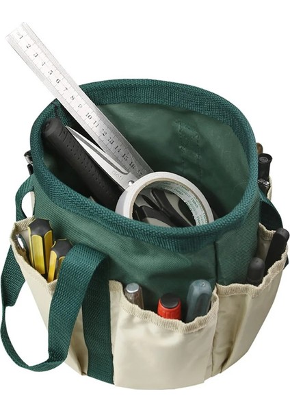 Yeşil Taşınabilir Varil Alet Kovası Çantası 6 Cep Bahçe Küçük Kiti Donanım Aksesuarları Alet Kovası Organizatör 3.5 Galon (Yurt Dışından) fiyatları