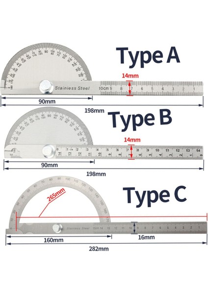 B 180 Derece Iletki Metal Açı Bulucu Açı Cetvel Ağaç Işleme Araçları Ölçme Cetveli Açı Ölçer Paslanmaz Çelik Açı Ölçer (Yurt Dışından) fiyatları