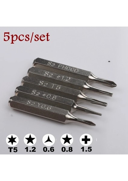 7 Adet Oluklu Tornavida 3/25 "(4mm) Bit Torx T2 T3 T4 T5 T6 PH000 Pentalobe 0.8/1.2 Huawei Samsung Macbook Air Pro Iphone7/8/x/xr/xs Max (Yurt Dışından)