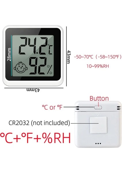 Tip G C-F Siyah Mini Iç Mekan Termometresi LCD Dijital Sıcaklık Odası Higrometre Ölçer Sensörü Nem Ölçer Iç Mekan Termometresi Sıcaklık (Yurt Dışından)