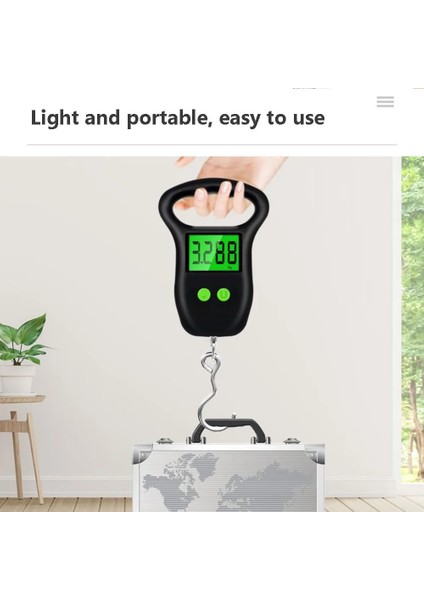 Stylea Taşınabilir 50 kg Asılı Terazi Arkadan Aydınlatmalı Elektronik Balıkçılık Ağırlıkları Cep Dijital Terazi Balıkçılık Bagaj Mutfak Ağırlığı (Yurt Dışından) indirimleri