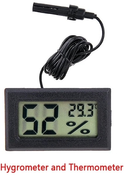 Wired-Black-2 Mini LCD Dijital Termometre Higrometre Sıcaklık Iç Mekan Uygun Sıcaklık Sensörü Nem Ölçer Ölçer Aletler Kablo (Yurt Dışından)