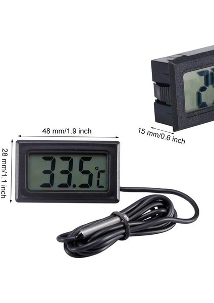 Wired-Black-2 Mini LCD Dijital Termometre Higrometre Sıcaklık Iç Mekan Uygun Sıcaklık Sensörü Nem Ölçer Ölçer Aletler Kablo (Yurt Dışından)