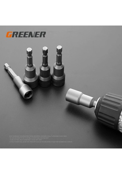 6.35MM x 65 Yeşil Anahtarı 1/4 "vida Metrik Sürücü Aracı Adaptörü Matkap Ucu 6 Ila 19MM Uzatılmış Altıgen Şaft Altıgen Somun Soket El Aletleri (Yurt Dışından) modelleri