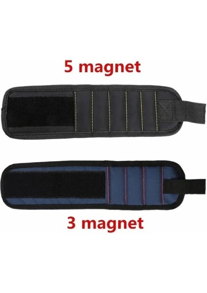 Mavi 5 Mıknatıs Manyetik Bileklik Bilezik Taşınabilir Alet Çantası Vida Kemer Screwnail Somun Cıvata Matkap Ucu Tamir Kiti Organizatör Saklama Çantası (Yurt Dışından) fiyatları