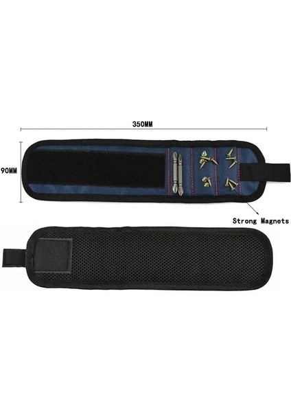 Mavi 5 Mıknatıs Manyetik Bileklik Bilezik Taşınabilir Alet Çantası Vida Kemer Screwnail Somun Cıvata Matkap Ucu Tamir Kiti Organizatör Saklama Çantası (Yurt Dışından) modelleri