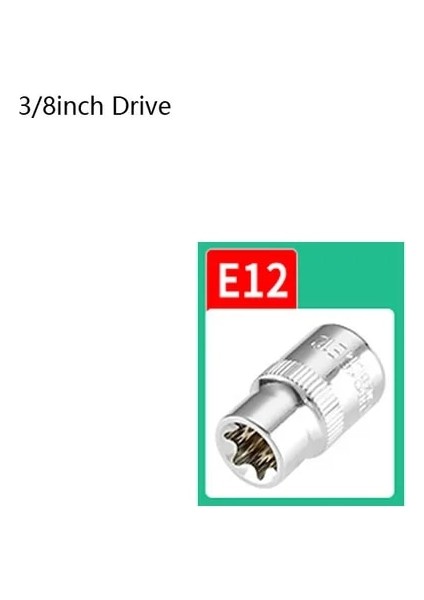 3-8 1/4 "3/8" 1/2 "e Tipi Cırcır Soket Torx Yıldız Bit Dişi Soket Adaptörü E Soket Sürücü Ortak El Aletleri E4-E24 Paslanmayı Önler (Yurt Dışından)