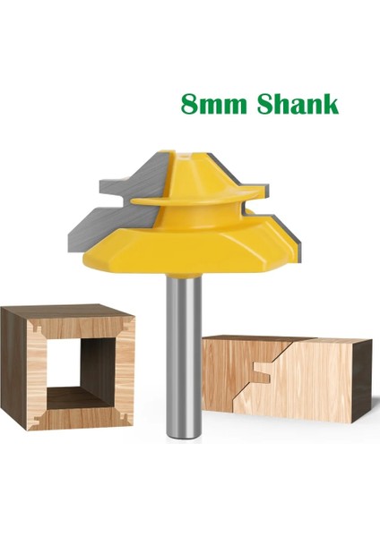 6.35X34.9 1 Adet 6.35MM 8mm Sap 45 Derece Kilit Gönye Yönlendirici Bit Zıvana Freze Kesicisi Ağaç Işleme Aleti Ahşap Araçları Için Karbür Alaşım (Yurt Dışından) fiyatları