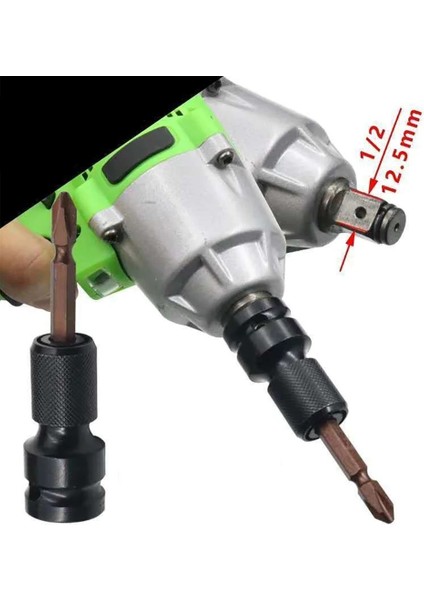 1 Adet B Hex Shank Adaptörü 1/2 Inç Kare 1/4 Inç Hex Cırcır Soket Anahtarı Soket Adaptörü Ingiliz Anahtarı Takımı Sürücü Dönüştürücü Darbe Aracı (Yurt Dışından)