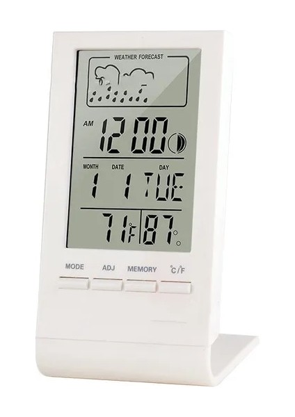 Dijital LCD Termometre Higrometre Ölçer Iç / Dış Mekan Hava Istasyonu Otomatik Elektronik Sıcaklık Nem Monitörü Saat (Yurt Dışından)