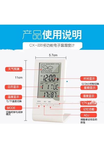 Dijital LCD Termometre Higrometre Ölçer Iç / Dış Mekan Hava Istasyonu Otomatik Elektronik Sıcaklık Nem Monitörü Saat (Yurt Dışından) fırsatları