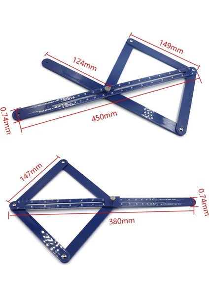 Dıy Çok Açılı Köşe Açı Bulucu Iletki Ağaç Işleme Modeli Kiremit Ahşap Cetvel (Yurt Dışından) modelleri