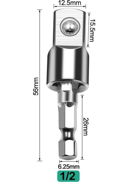 0.25 Inç 1 Adet Elektrikli Matkap Soket Adaptörü Darbeli Sürücü Için Hex Shank ile Kare Soket Matkap Uçları Dönebilen Uzatma 1/4 "3/8" 1/2" (Yurt Dışından)